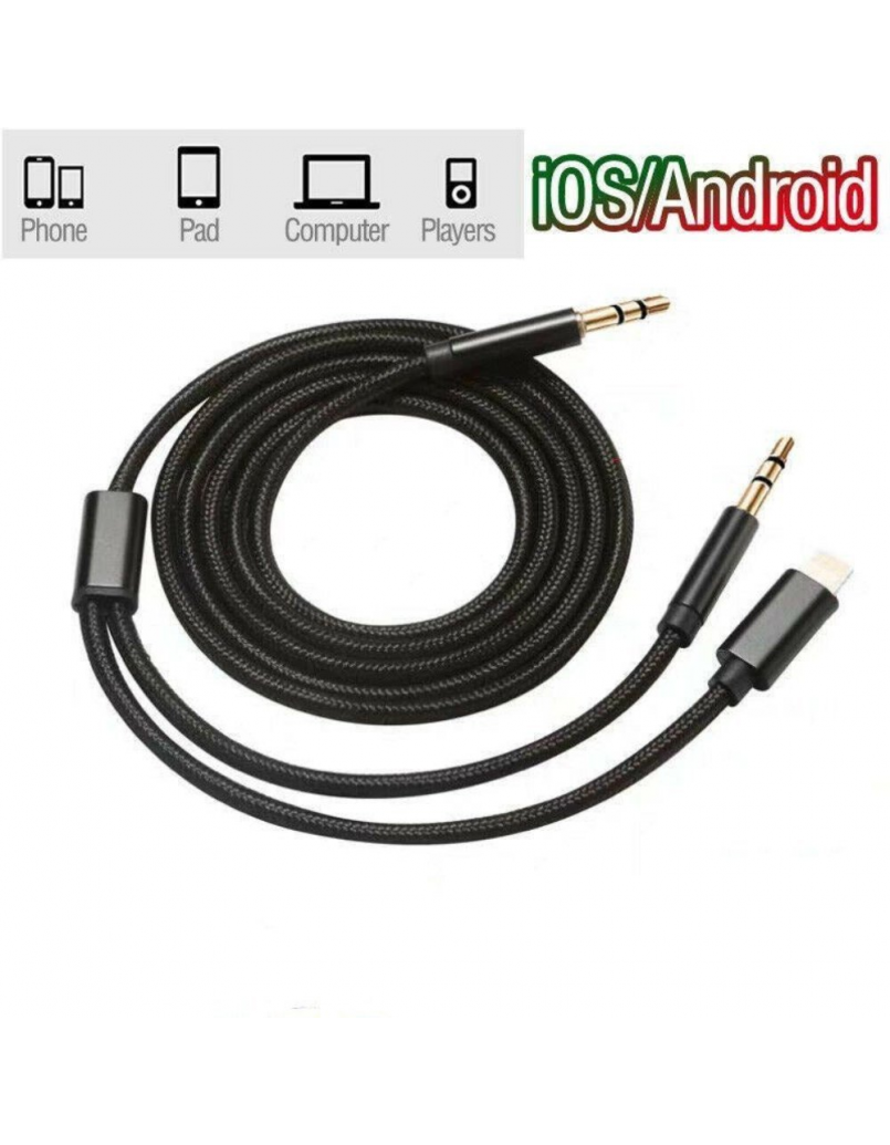 JH-039 IOS & ANDROID 2 IN 1 AUX AUDIO CABLE