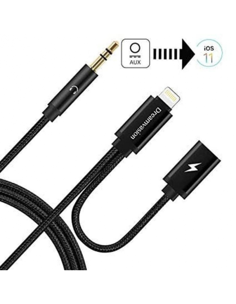 JH-038 IP3.5MM + 8PIN CHARGING & AUDIO CABLE