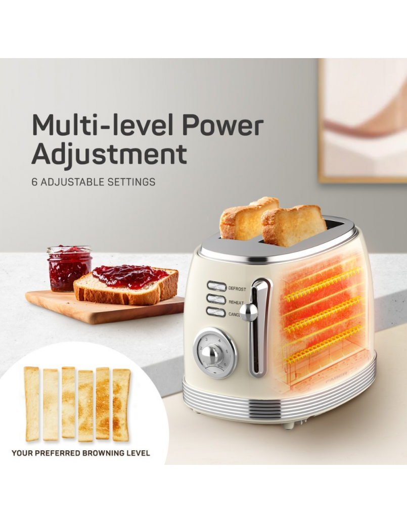 FABER FT-V8502 850W TOASTER VINTAGE SERIES
