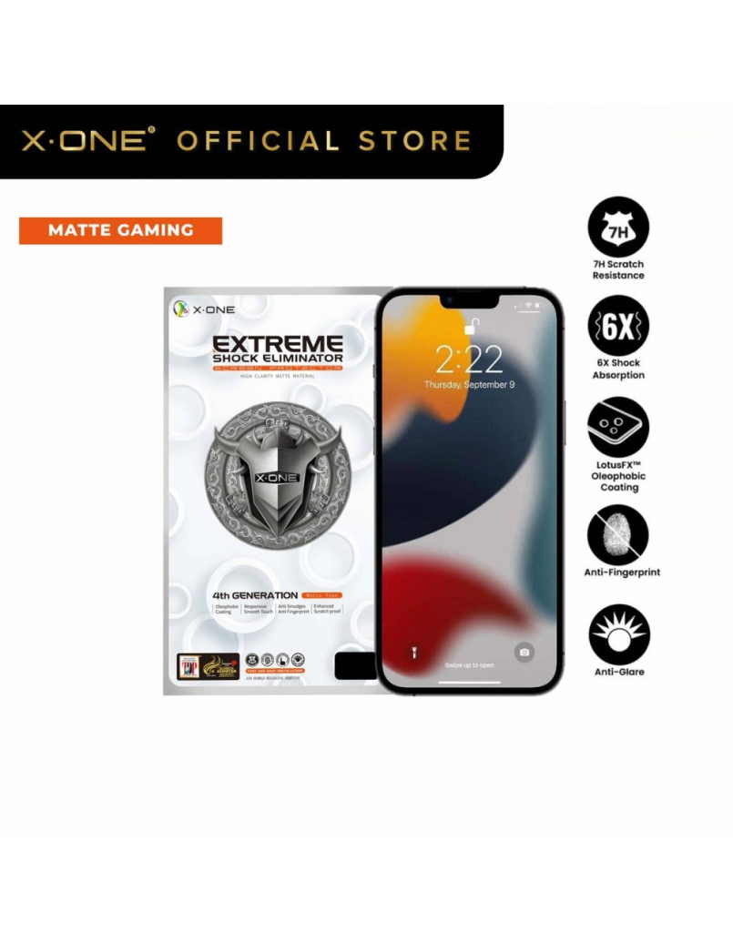 X-ONE MATTE EXTREME SHOCK ELIMINATOR SCREEN PROTECTOR IPHONE 13 PRO MAX 6.7