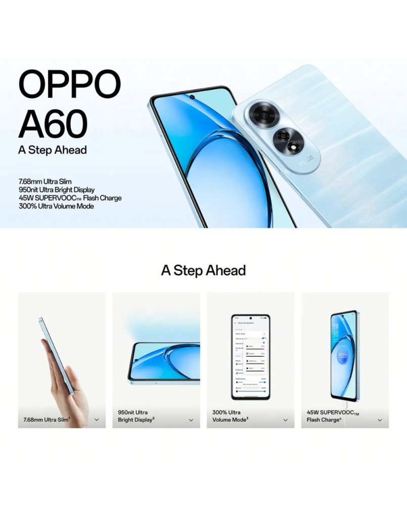 OPPO A60 8GB+256GB C/W STD PKG