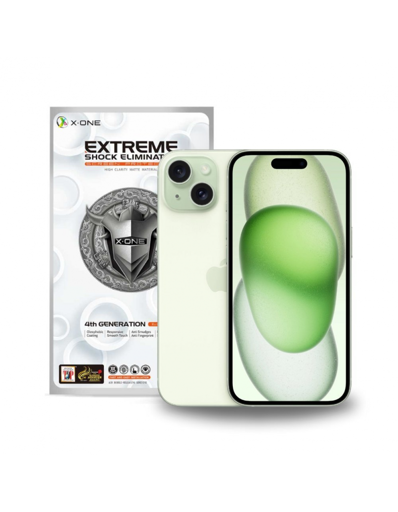 X-ONE MATTE EXTREME SHOCK ELIMINATOR SCREEN PROTECTOR IPHONE 15 6.1