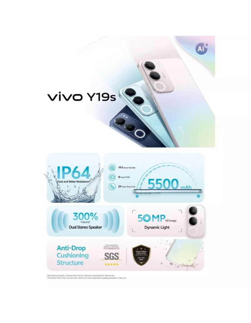 VIVO Y19S 8GB+256GB BLACK C/W STD PKG