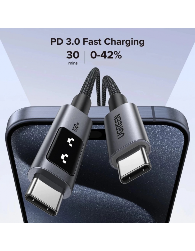 UGREEN UNO L509 100W USB-C TO USB-C PD FAST CHARGING CABLE 1M