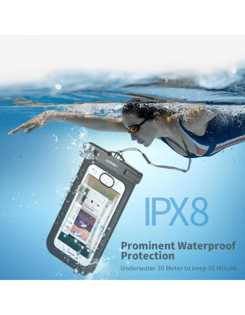 UGREEN LP-716 WATERPROOF PHONE POUCH BLACK