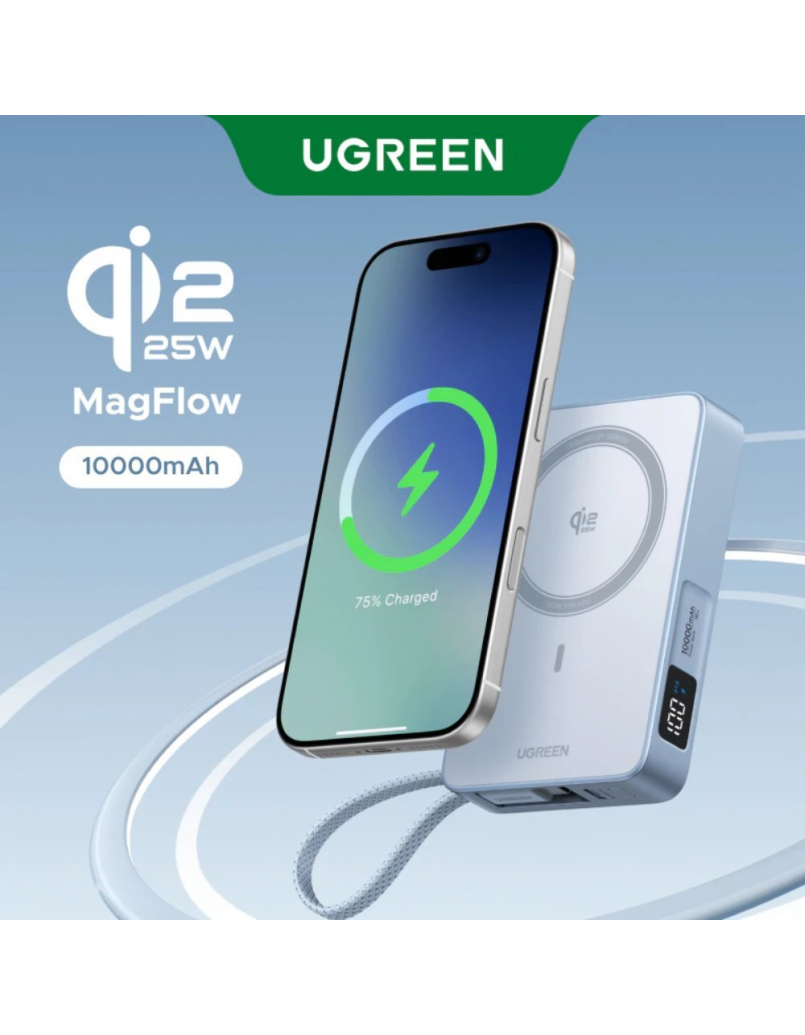 UGREEN PB773 25W 10000MAH MAGFLOW MAGNETIC WIRELESS POWER BANK